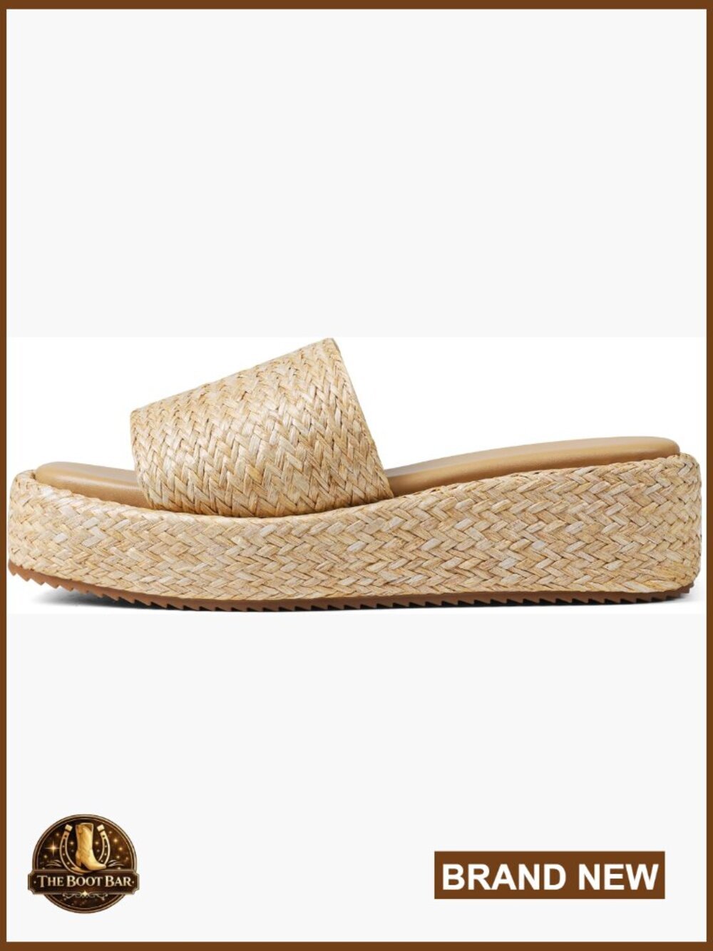 Espadrille Platform Sandals, Slip On Wedge Slides, Open Toe Boho Woven